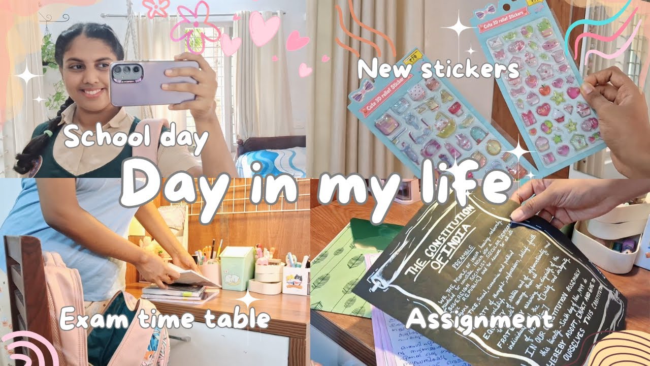 Day in my life | school day | exam time table | study