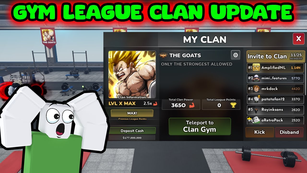 HUGE GYM LEAGUE CLAN UPDATE ROBLOX