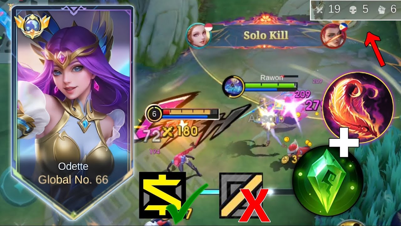 TOP GLOBAL ODETTE GOLD LANE MEMANG OVERPOWER BANGET🔥KALIAN WAJIB COBA ODETTE GOLD LANE! (19KILL💀)