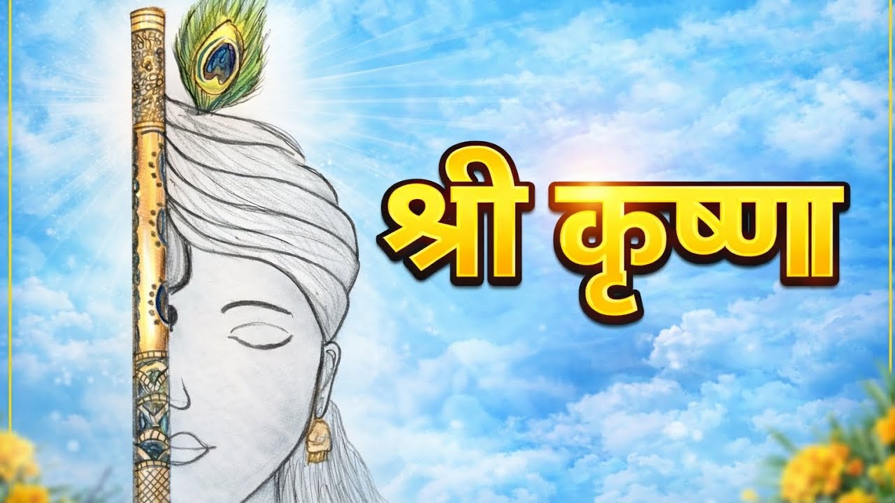 Amazing Shri Krishna Drawing | Beautiful Krishna Pencil Sketch | Easy Krishna Drawing