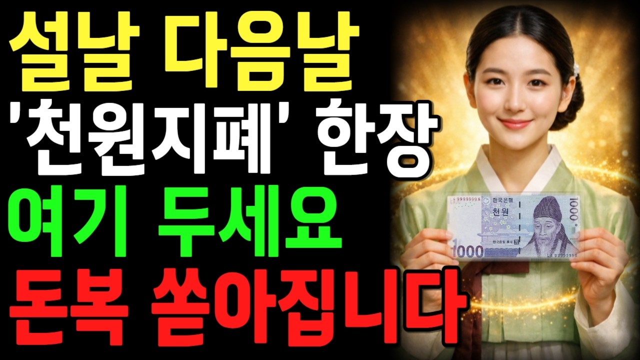 설날 다음날, 1000원 지폐 1장 꼭 '여기' 두세요! 올한해 돈복 폭발합니다ㅣ풍수ㅣ행복한 노후ㅣ65세이상 건강 지키는 습관ㅣ오디오북