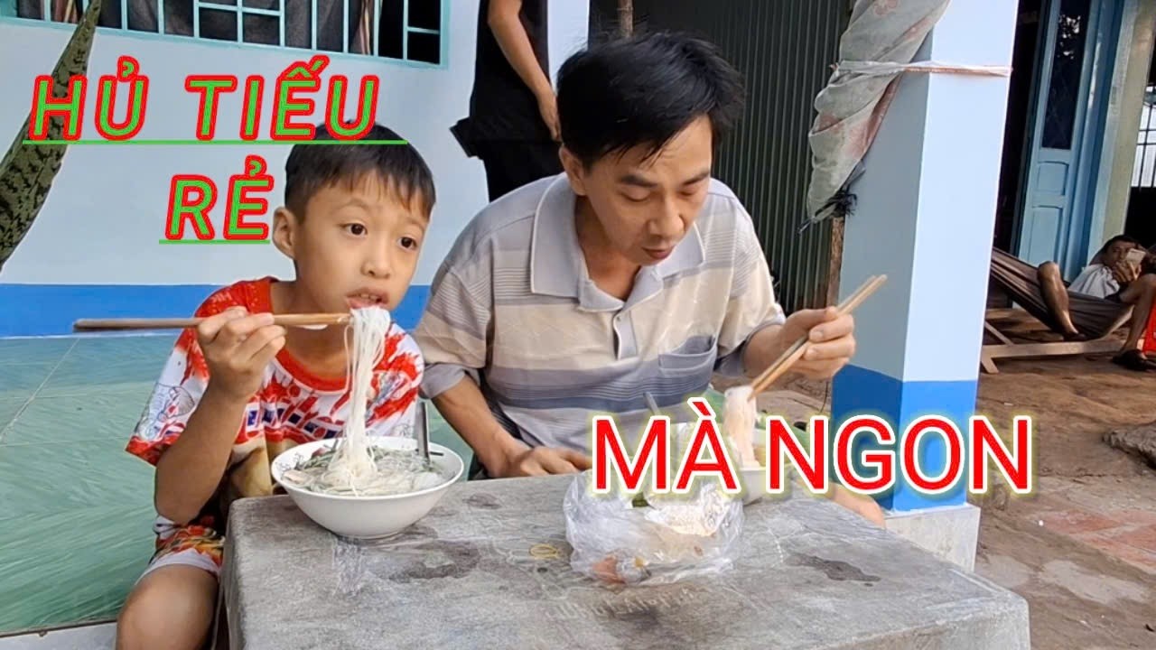 DƯỢNG CHÁU ĂN HỦ TIẾU SONG ĐI DẠO CẢNH QUÊ BUỔI SÁNG .VỢ CHỒNG Ở TRỌ.