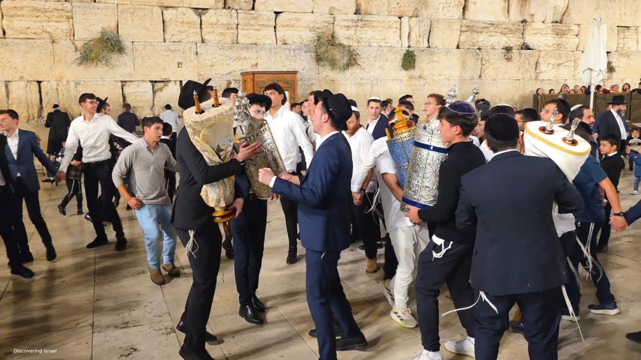Second Hakafot after the Simchat Torah holiday at the Western Wall in Jerusalem, Israel 2025