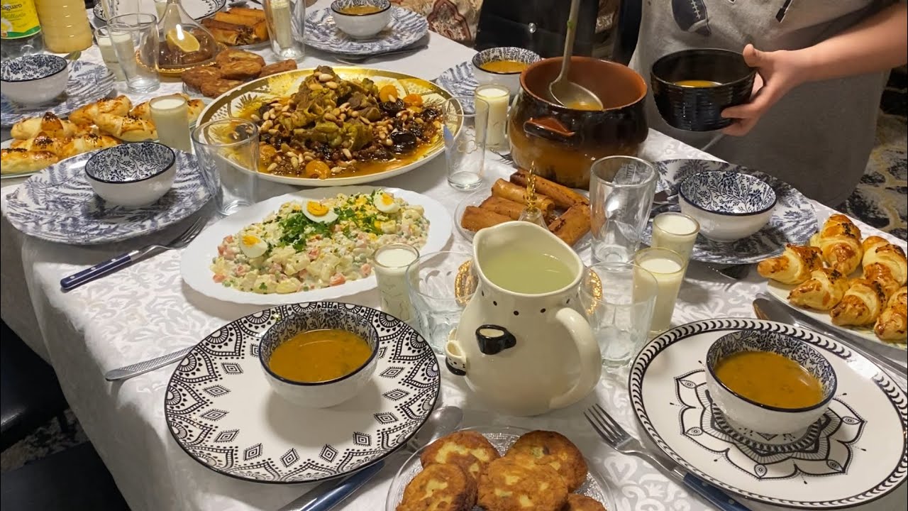 تحضير  اول طاولة و روتين رمضاني اطباق جزائرية متنوعة  أجواء عائلية رمضانية Routine Ramadan 