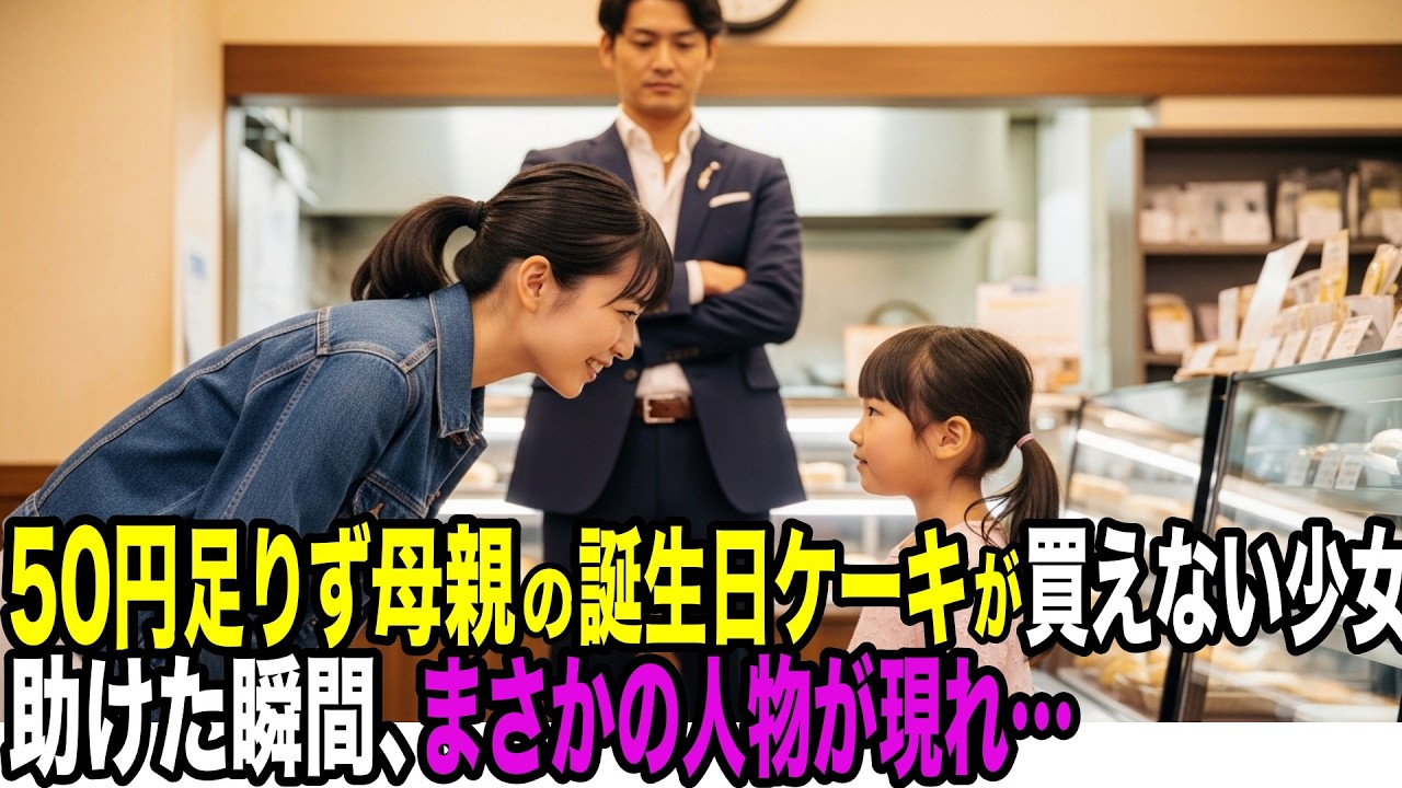 少女が一人で母の誕生日ケーキを買いに来たが…50円足らなくて諦めた次の瞬間まさかの出来事が・・・