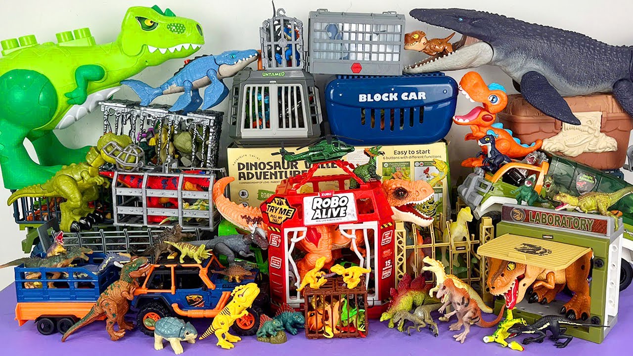 Jurassic World Unboxing Review Asmr Colorful Dinosaur T-rex Mosa Brachiosaurus Spino Triceratops