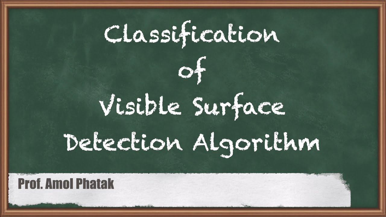 Classification & Back Surface Detection - Visible Surface Detection & Animation - Computer Graphics