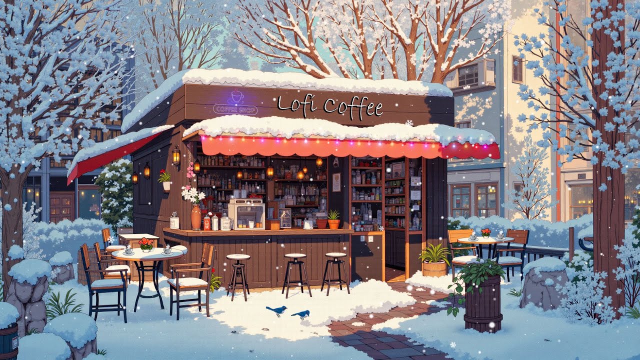 Snowy Winter Cafe ☕ December Lofi Chill ❄️ Deep Focus for study/work [ Lofi Hip Hop - Lofi Coffee ]
