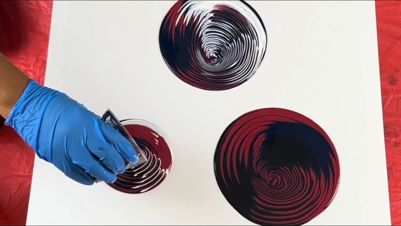 Acrylic Pouring Technique – Patriotic Ring + Swipe