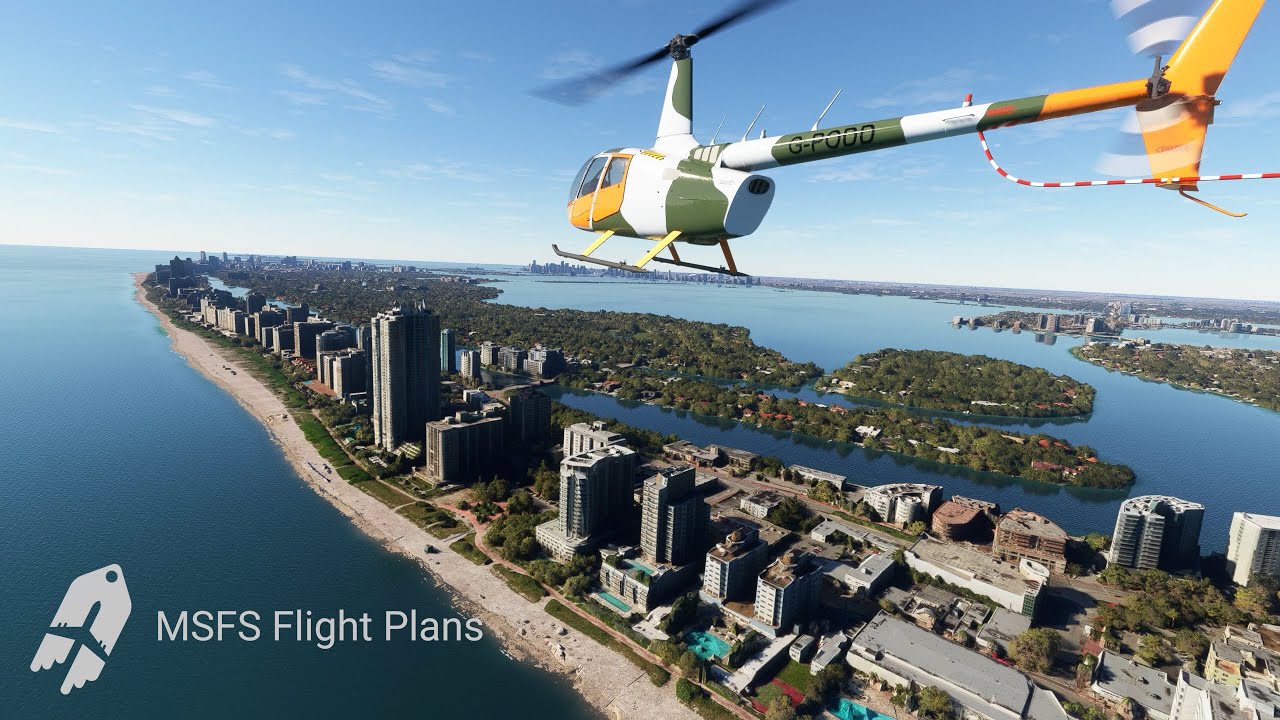 Money & Mansions: MSFS Miami Helicopter Tour in the Cowansim R66