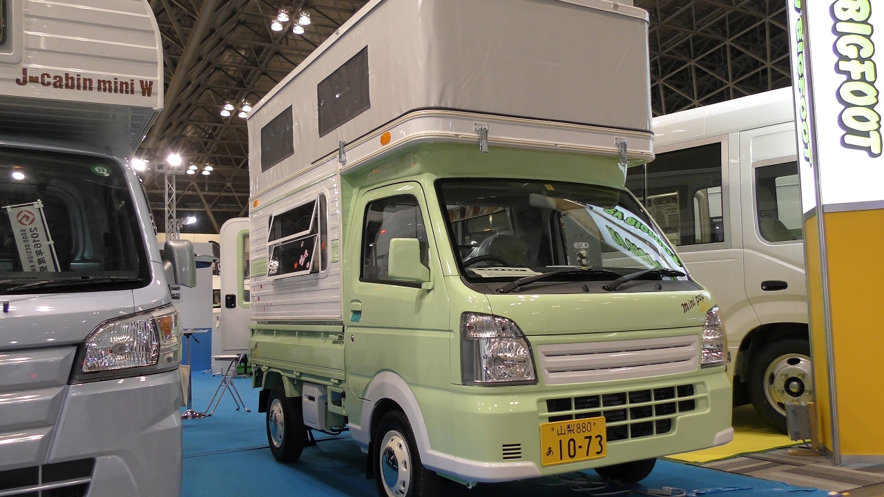 【4K動画】【2017年最新型】軽キャンピングカー（軽自動車）Mini POP Bee（ミニポップビー）車中泊（オートキャンプ）JAPAN CAMPING CAR SHOW