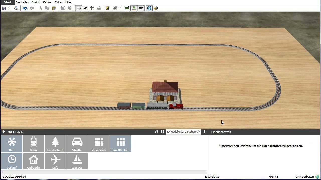 3D-Modellbahn Studio 02 Gleiseigenschaften