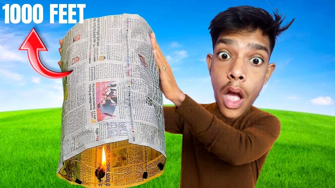 🔥Paper ka hot air balloon 🤯 | 1000 Feet above Diwali 🪔 Special  