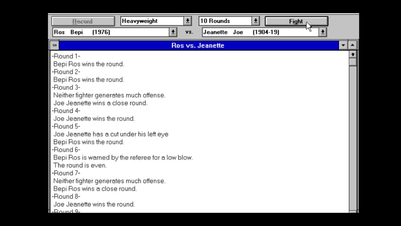 Basic Boxing DEMO - Bepi Ros v. Joe Jeanette - 10 ROUNDS
