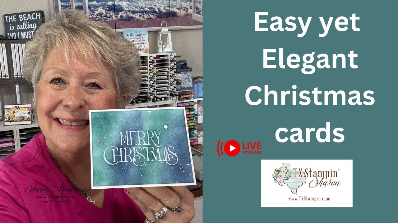 Easy Emboss Resist Christmas Card | Ink Blending & White Snow Technique