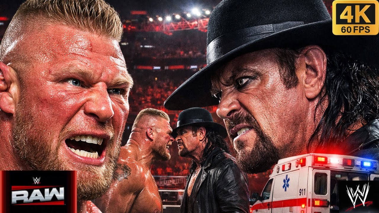 WWE Wrestling: Матч Андертейкер против Брока Леснара в машине скорой помощи 