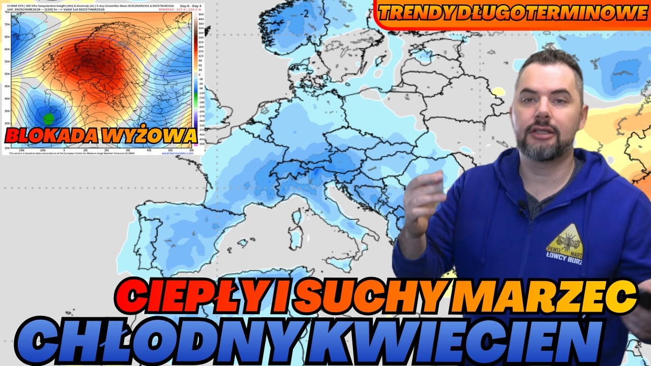 Suchy i ciepły marzec z blokadą wyżową. Później chłodny kwiecień? Sprawdzamy wyliczenia EPS