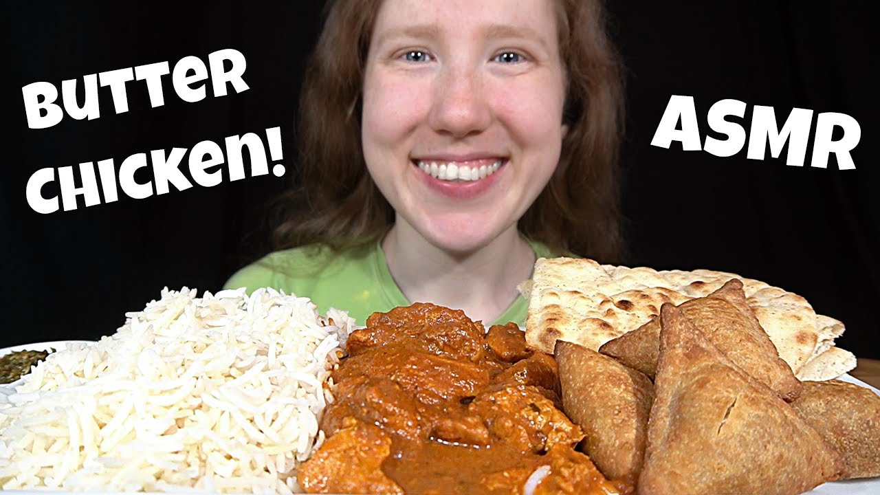 ASMR INDIAN FOOD (Butter Chicken) MUKBANG (With Monica ASMR) EATING SOUNDS