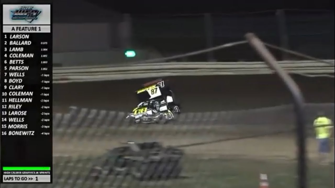 Last lap pass on Owen Larson 