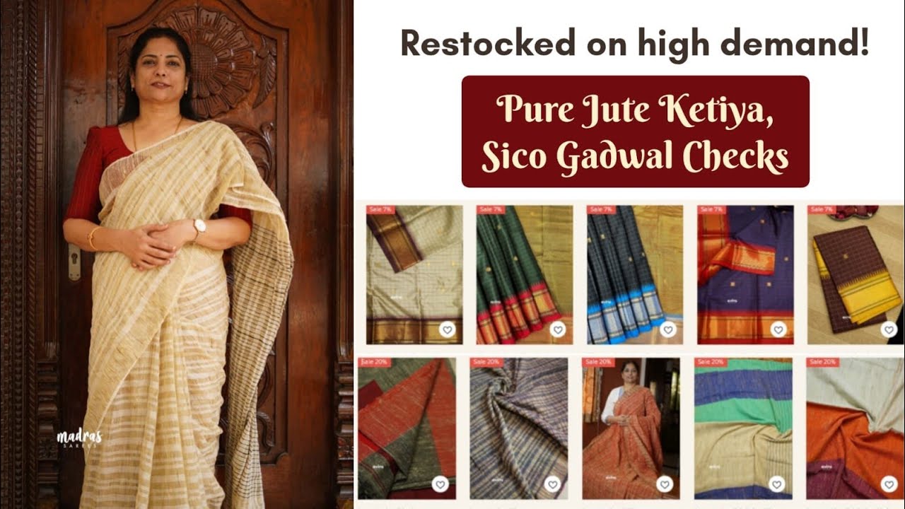 Special Restock! | Sico Gadwal | Jute Ketiya | madrassarees.com | whatsapp 7200268446