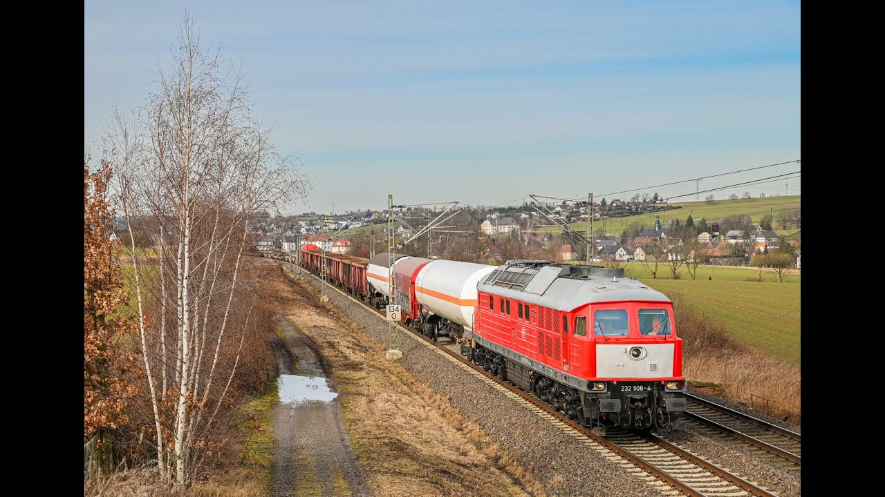 Zwangsbremsung mit 1100t - 232 908 muss 26 Wagen neu anfahren.
