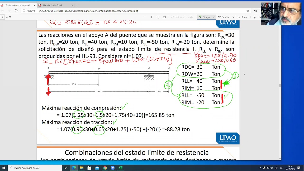 PUENTES - Semana 3 Ejemplo aplicación combinaciones de cargas