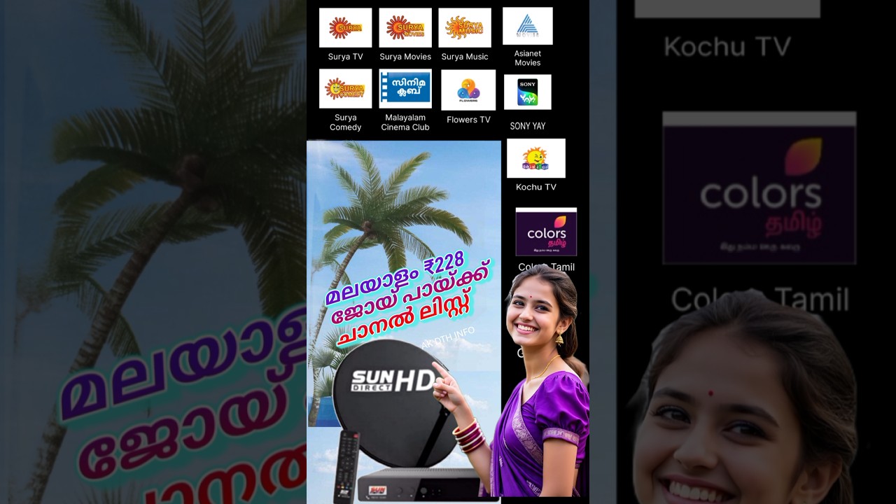 sun direct malayalam joy pack channel list 