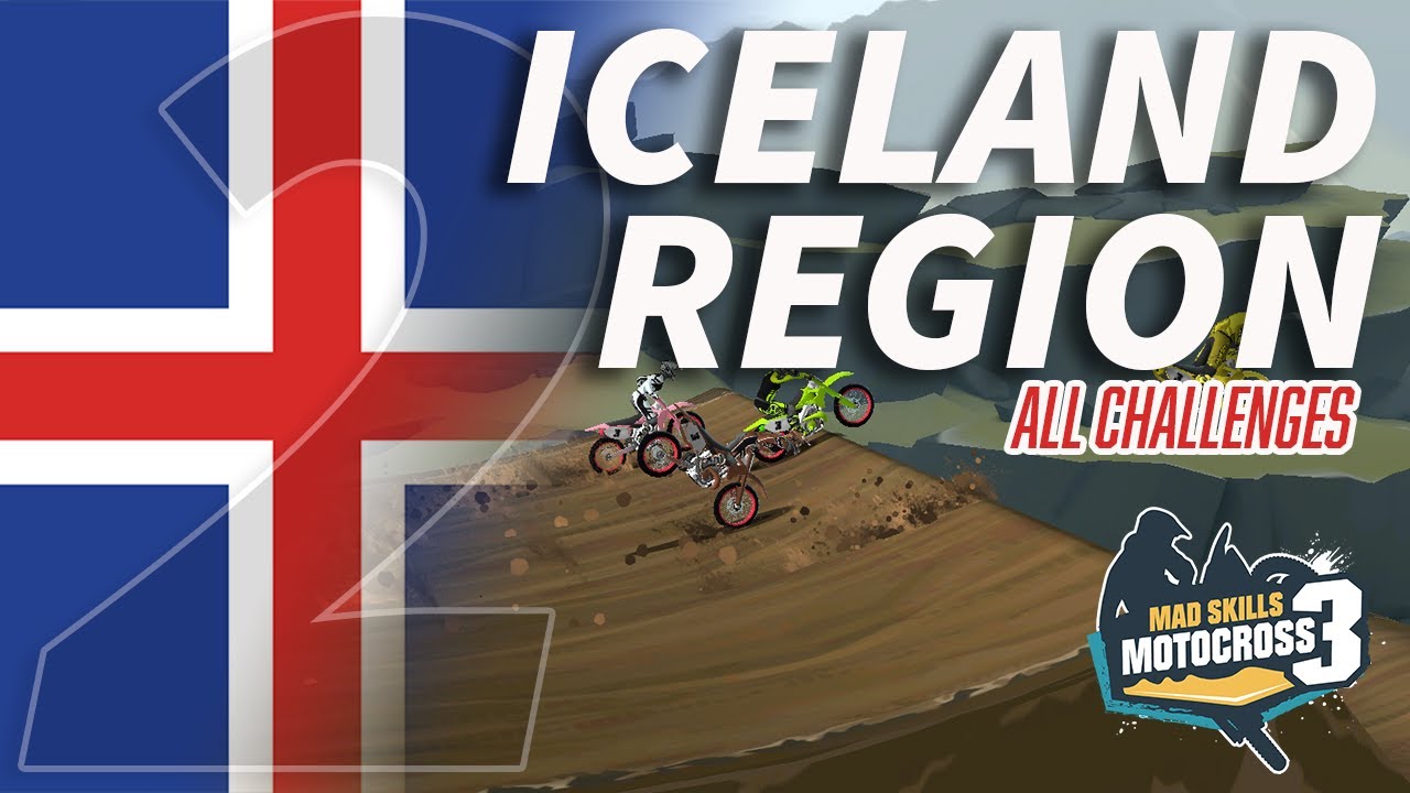 Mad Skills Motocross 3: Iceland Region - ALL TRACK CHALLENGES PART 2