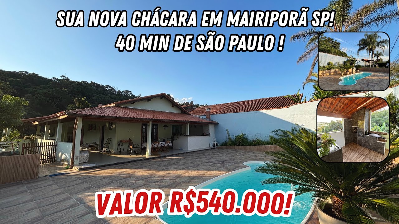 Vendida! Chácara em Mairiporã/SP, Casa térrea, Pomar variado, Piscina - Apenas R$540.000!