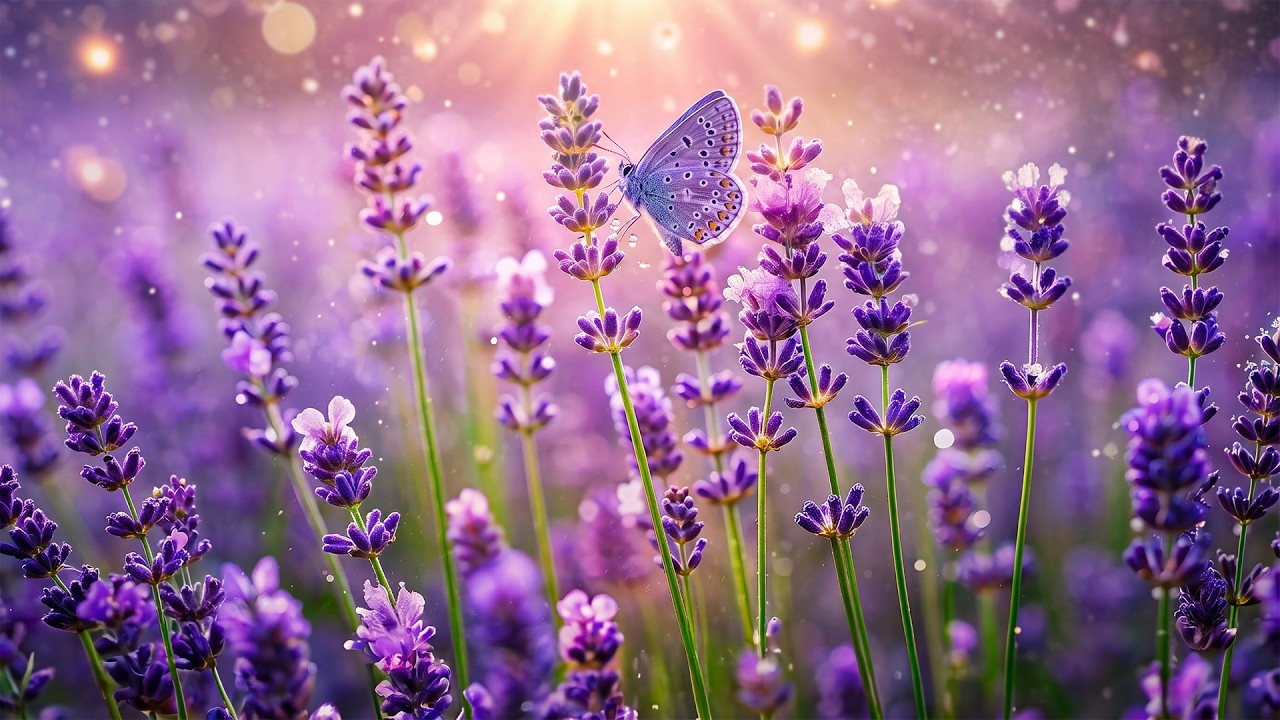 Blooming Lavender Fields 💜 Soothing Music & Natural Ambience | Healing Nature Journey