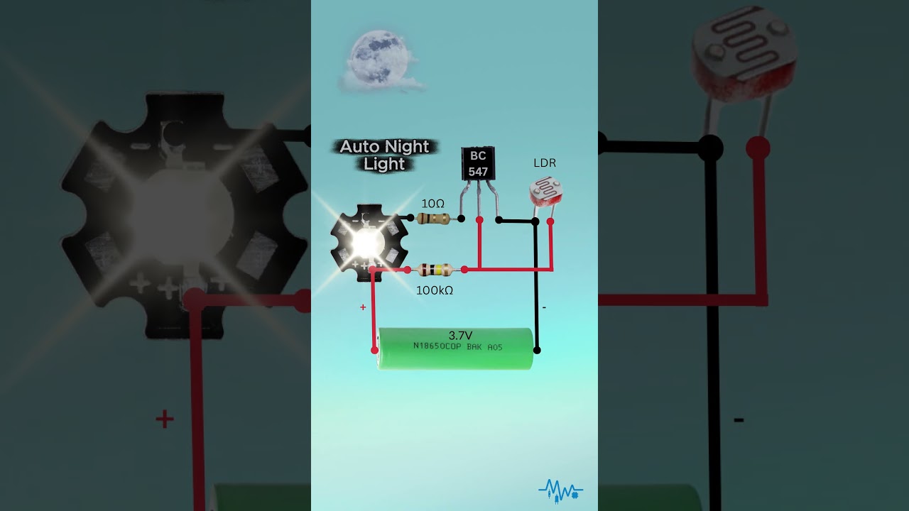 🌙 Automatic LED Light | Turns ON in Dark | LDR Circuit #Shorts