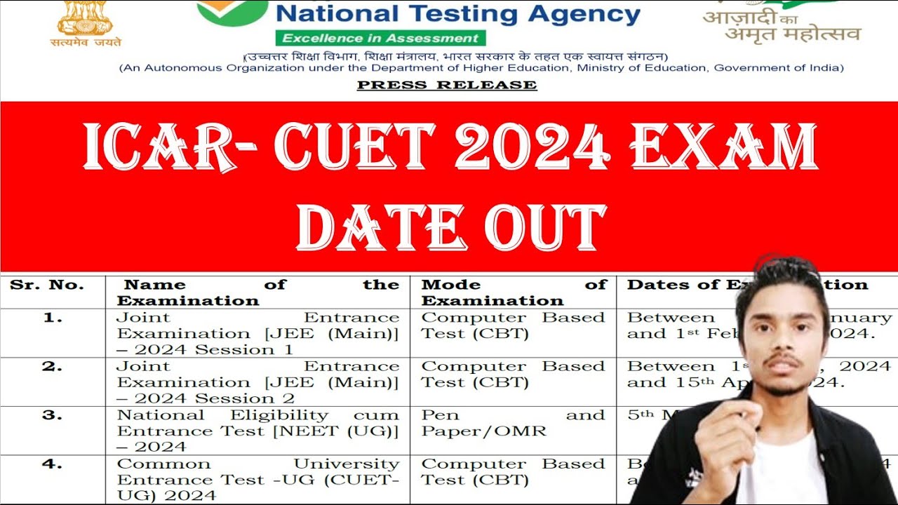 ICAR CUET- 2024 EXAM DATE OUT 🥳🎉. I #icar2024 #cuet2024