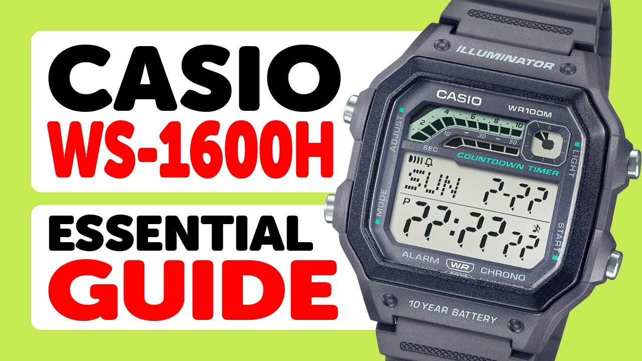 #Casio WS-1600H (3556) — РУКОВОДСТВО ПО РАБОТЕ — Дата и время, секундомер, таймеры, мировое время...
