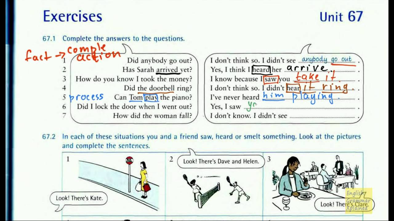 Using Bare Infinitive and Participle I in Complex Object