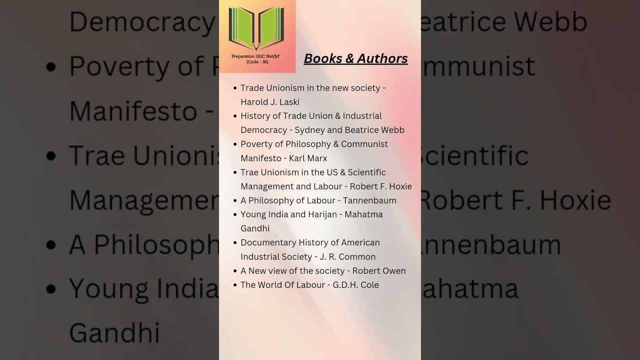 Paper 2 | Labour Welfare | Books & Authors | NTA UGC NET / JRF | Re-Exam