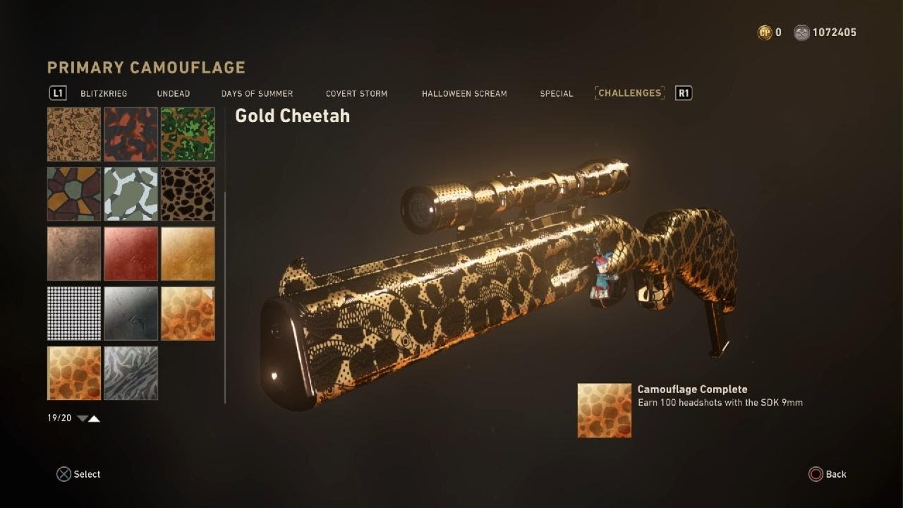 Call of Duty: WWII Multiplayer - SDK 9mm Gold Leopard and Cheetah