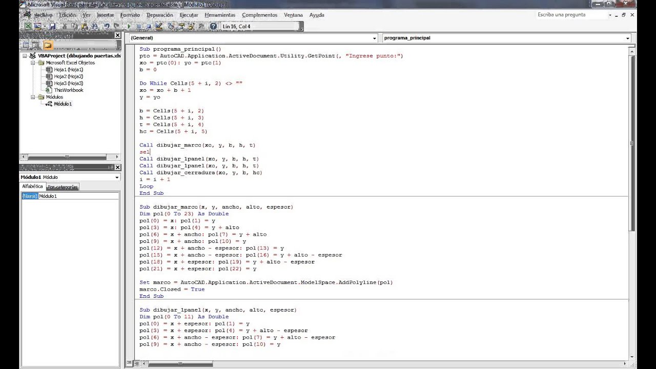 Excel VBA y AutoCAD - Dibujando puertas (2da parte)