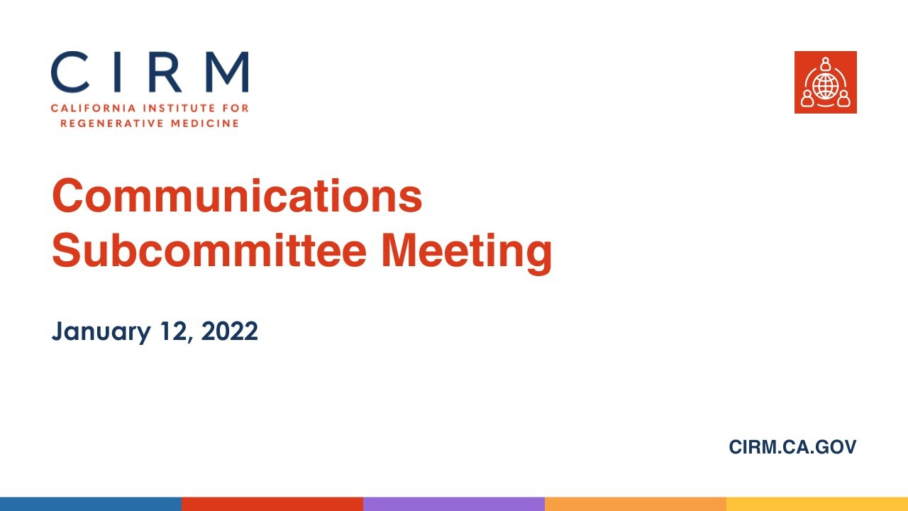 January 2022 - Communications Subcommittee Meeting