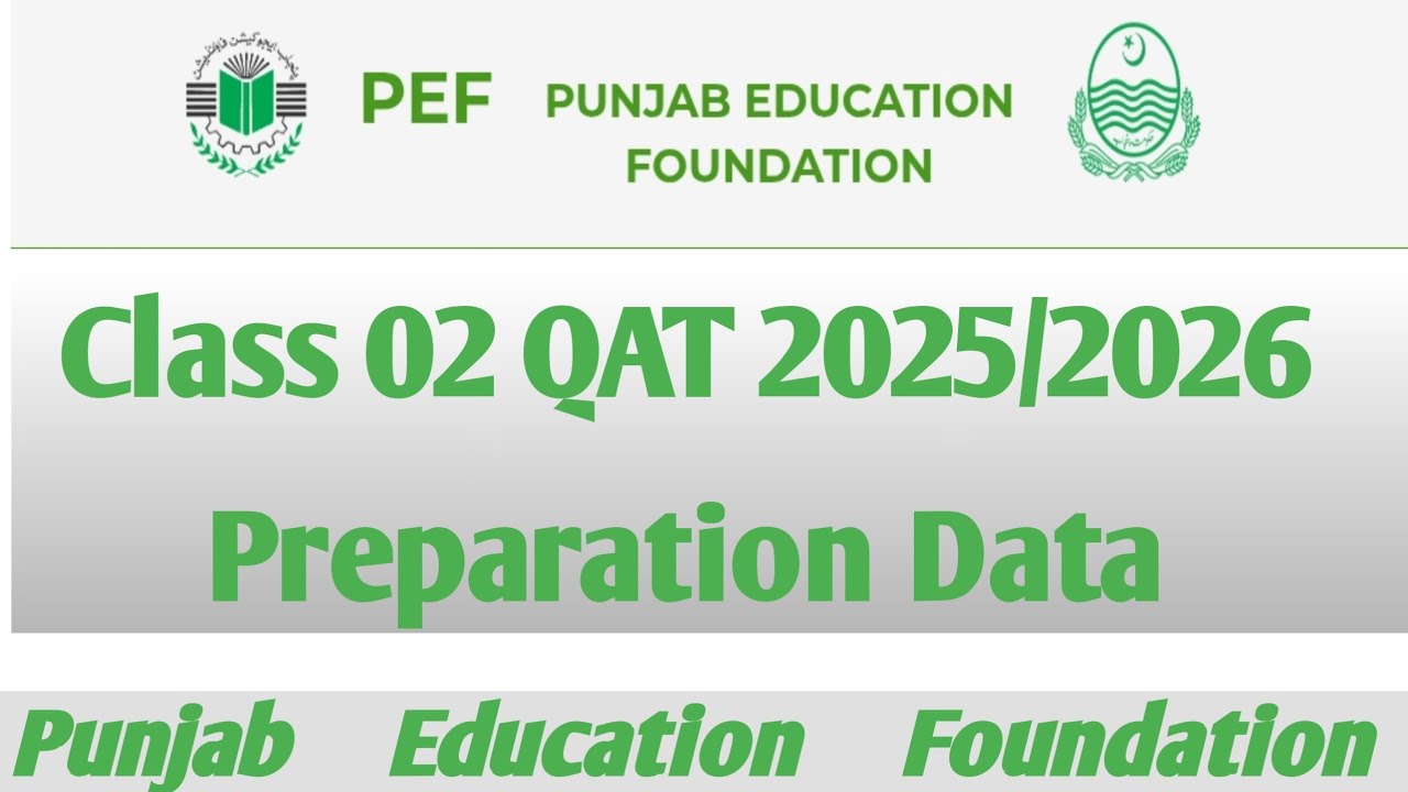 Class 3 QAT 2025/2026 Preparation | Punjab Education Foundation Latest Update.