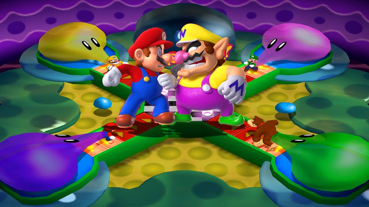 Mario Party 4 - The Lucky Battle of Old - Mario vs DK vs Luigi vs Wario (2002)
