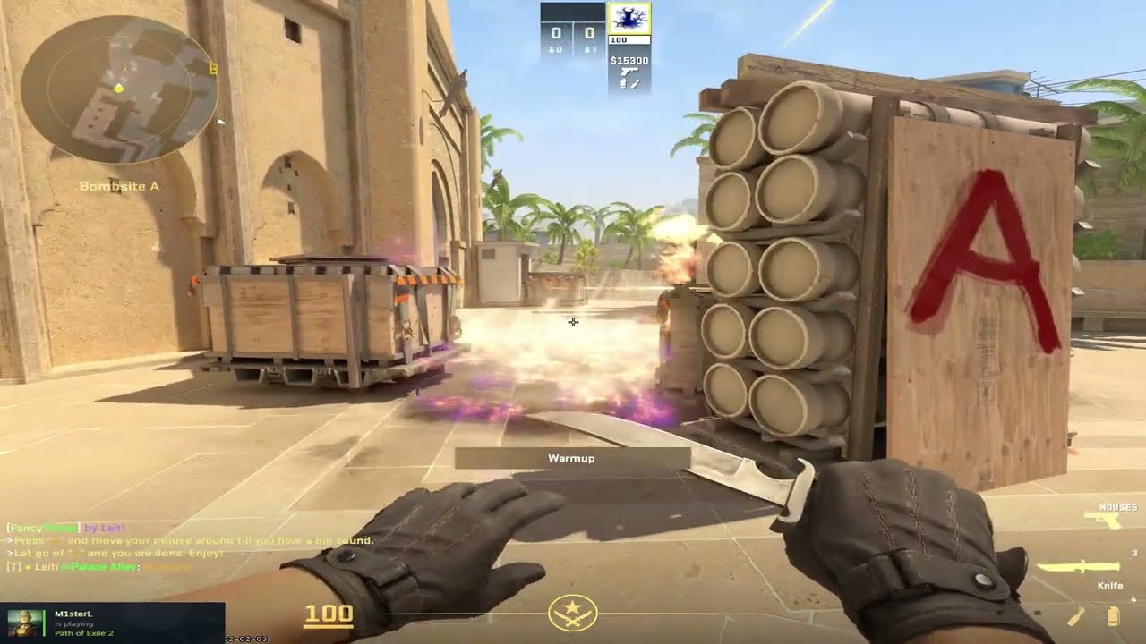 FancyThrow demo: Inferno 5 Instant smokes & ct-boost molotov| Mirage triple & default molotov