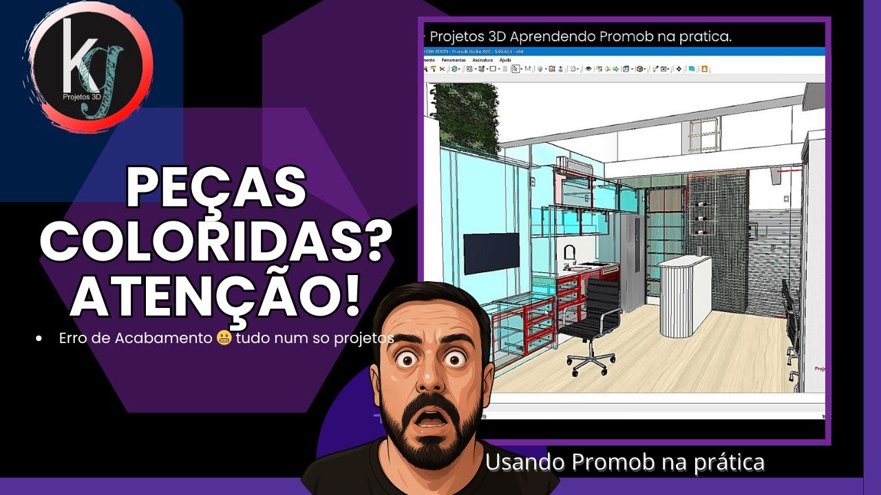 Peças Coloridas no Promob: Atenção a Cores e Padrões Desatualizados [KG projetos - Kleber Giuliano]