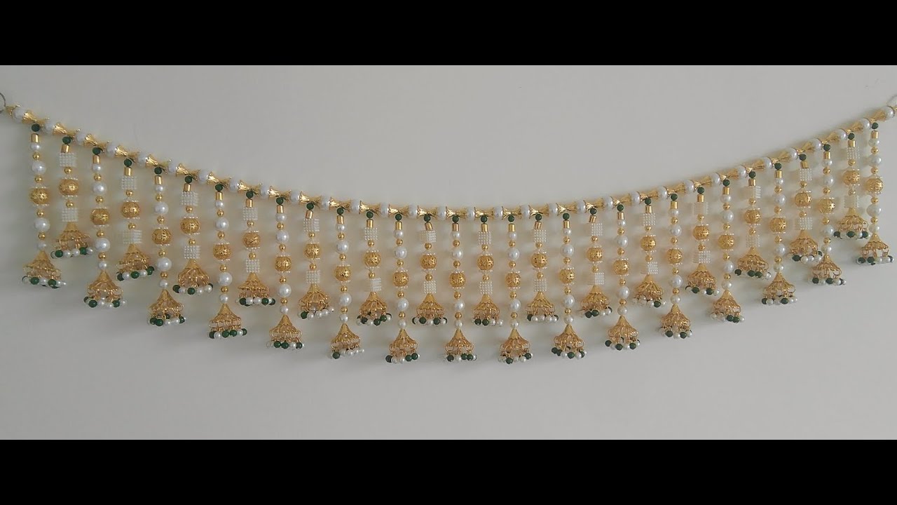 DIY Mandir Decor Idea, How to make Moti Toran at Home