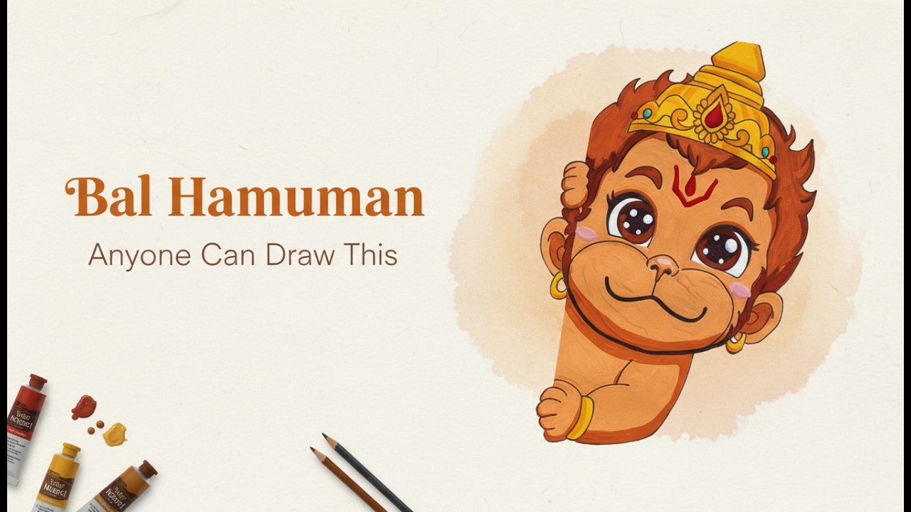 This Bal Hanuman Drawing Started as a Sketch… The Ending Is Magical