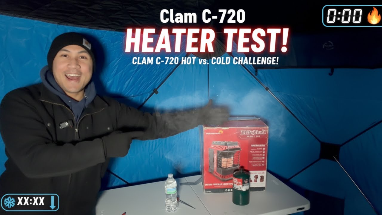 Clam C 720 Ice Shelter + Mr Heater How Fast Does It Actually Heat Up?