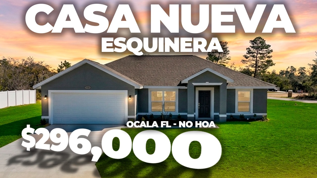 🏠 Esquinera en Ocala, Florida | SIN HOA | Pisos en Cerámica🔥 Casa Nueva en venta 