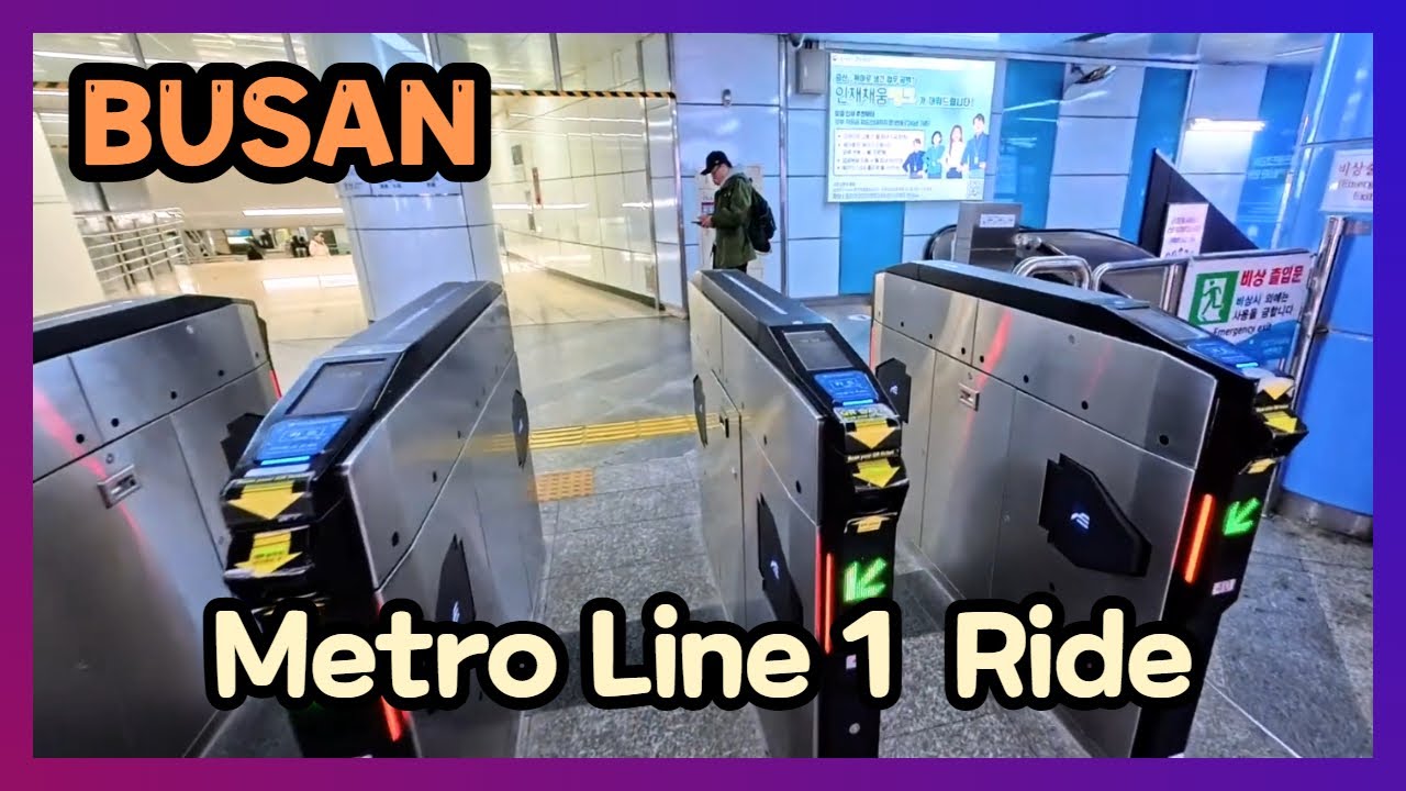 4K Busan Metro Line 1 Ride at  Seomyeon downtown Street Level Korea Vibes