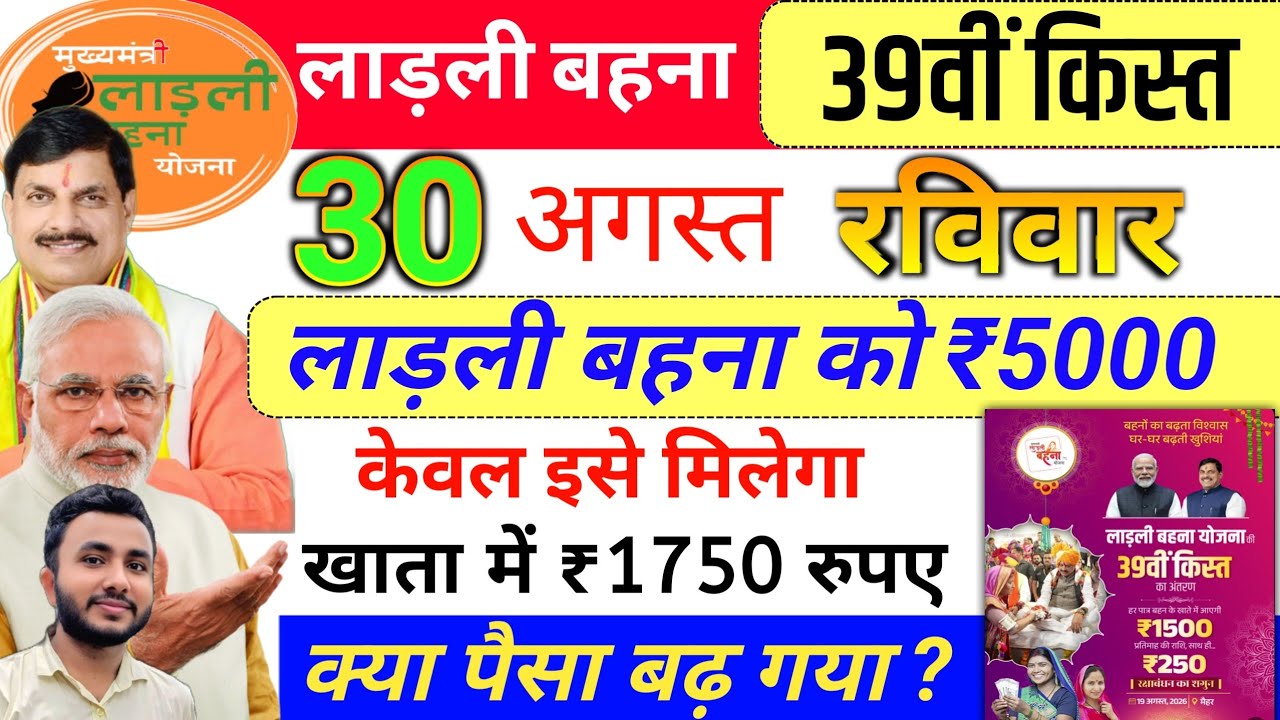 ladli behna yojana new update | इस दिन 5000 ✅ ladli behna yojana kist kab aayegi