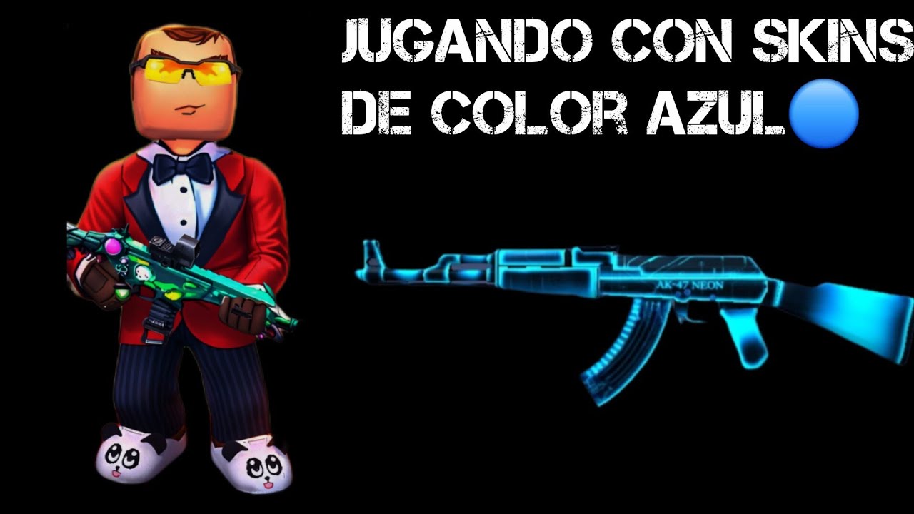 Jugando con skins de color Azul en kuboom (Alan kuboom) 