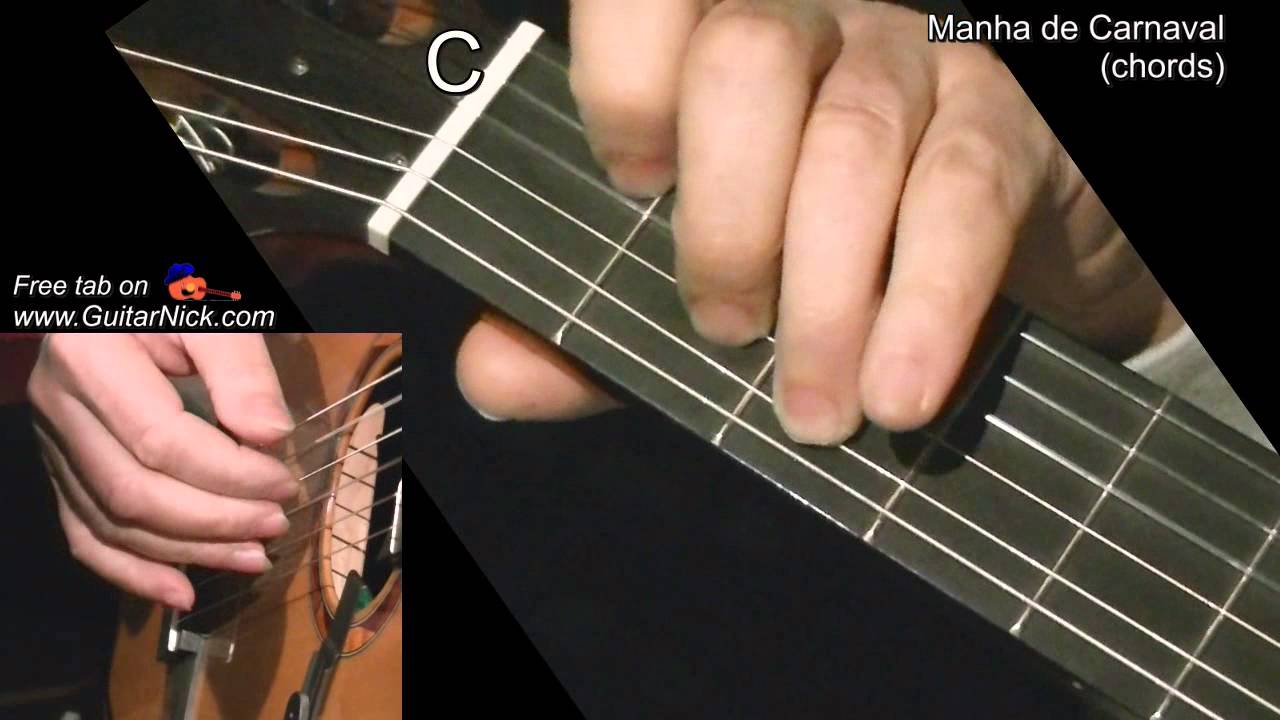 MANHA DE CARNAVAL (chords): Guitar lesson + TAB by GuitarNick
